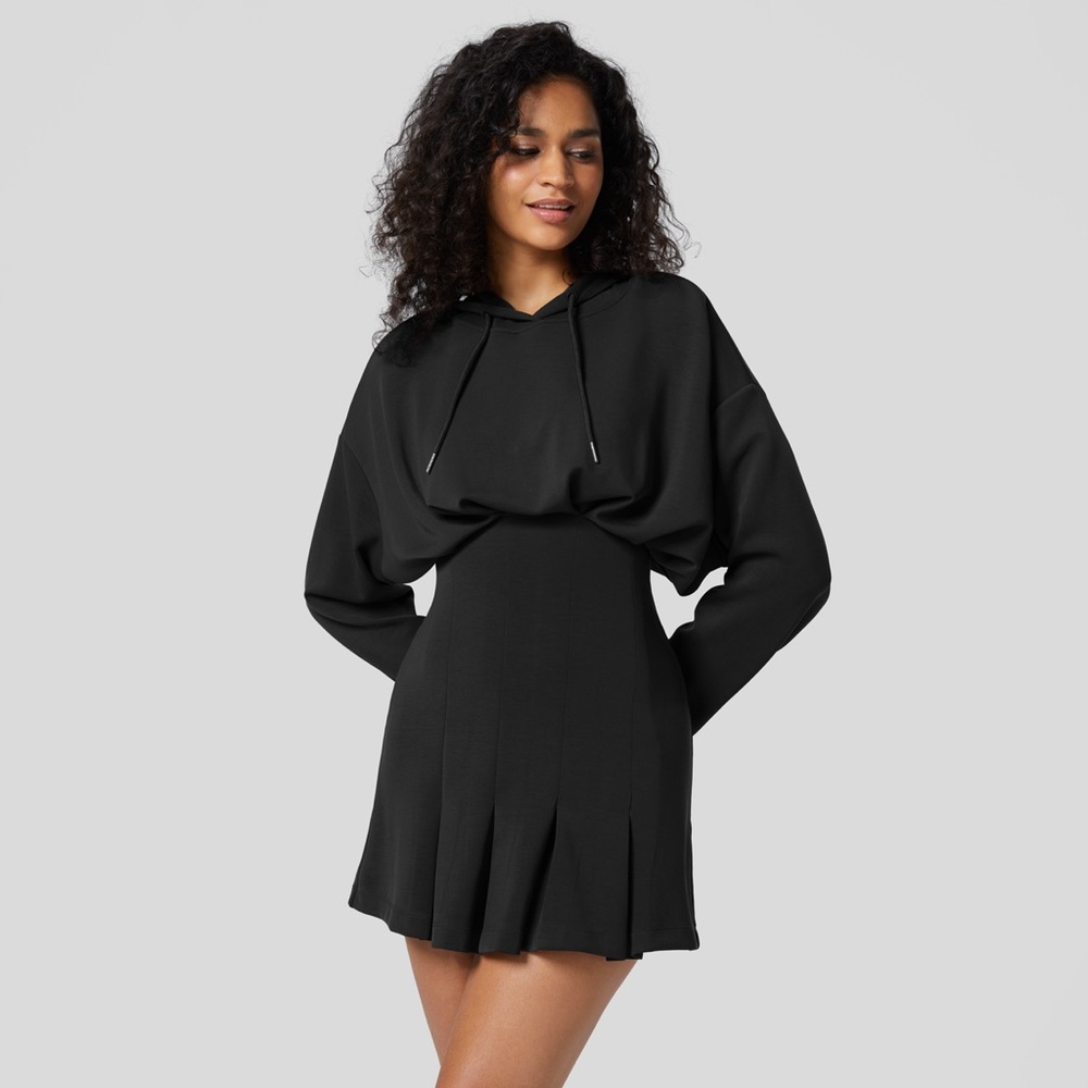 🆕Hooded Pleated Corset Waist Dress, Size Medium